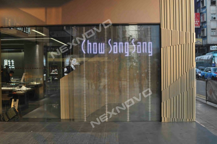 NEXNOVO Transparent LED display in Chow Sang Sang store in Hong Kong(图3)
