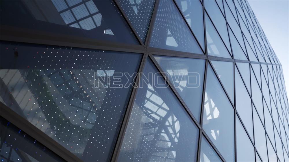 NEXNOVO lighting sculpture and glass video wall