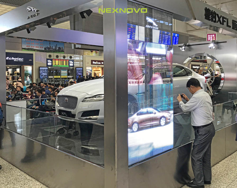 Jaguar high-speed railway station exhibition transparent LED screen  project(图5)